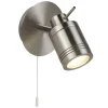 Searchlight Wandlampe IP44 GU10 in Silber matt Bad mit Schalter< Wohnzimmerlampen|Metall Lampen