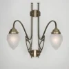 Berliner Messingleuchten Wandlampe Jugendstil Berliner Messing Glas H:67 cm E27< Wohnzimmerlampen|Küchenlampen