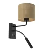 Luminex Wandlampe Jute Metall H:38 cm E27 G9 Schalter Lesearm< Wandleuchten|Schlafzimmer Lampen