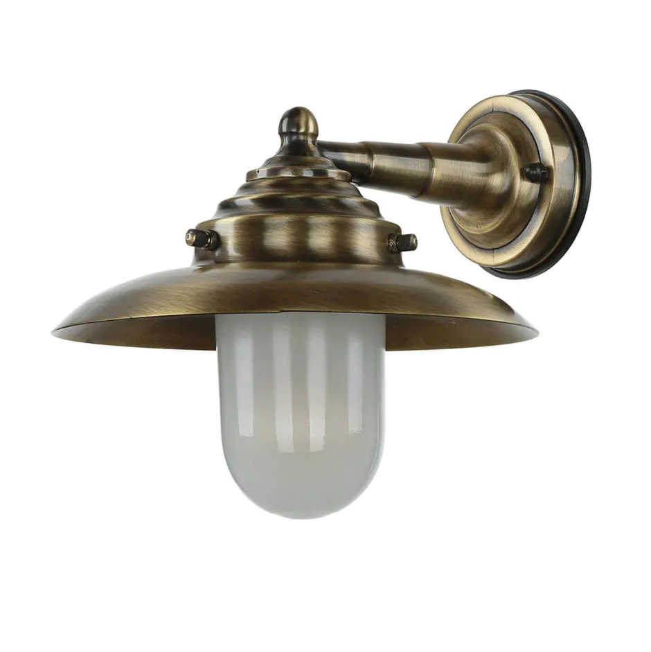 Lido Wandlampe KAVALA Messing Glas IP64 Maritim E27< Rustikale Lampen|Metall Lampen