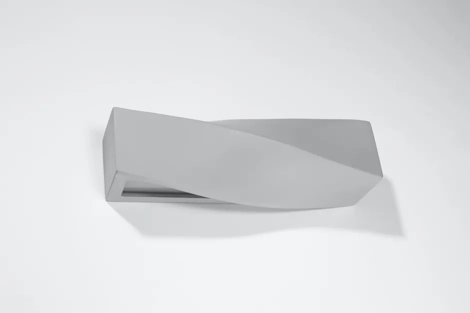 Wohnzimmerlampen|Keramiklampen*Sollux Wandlampe Keramik 42 cm lang Up Down indirekt E27 Grau