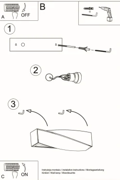 Wohnzimmerlampen|Keramiklampen*Sollux Wandlampe Keramik 42 cm lang Up Down indirekt E27 Grau
