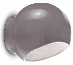 Ferroluce Wandlampe Keramik B: 21 cm Grau E27 rund Retro Design< Wohnzimmerlampen|Keramiklampen