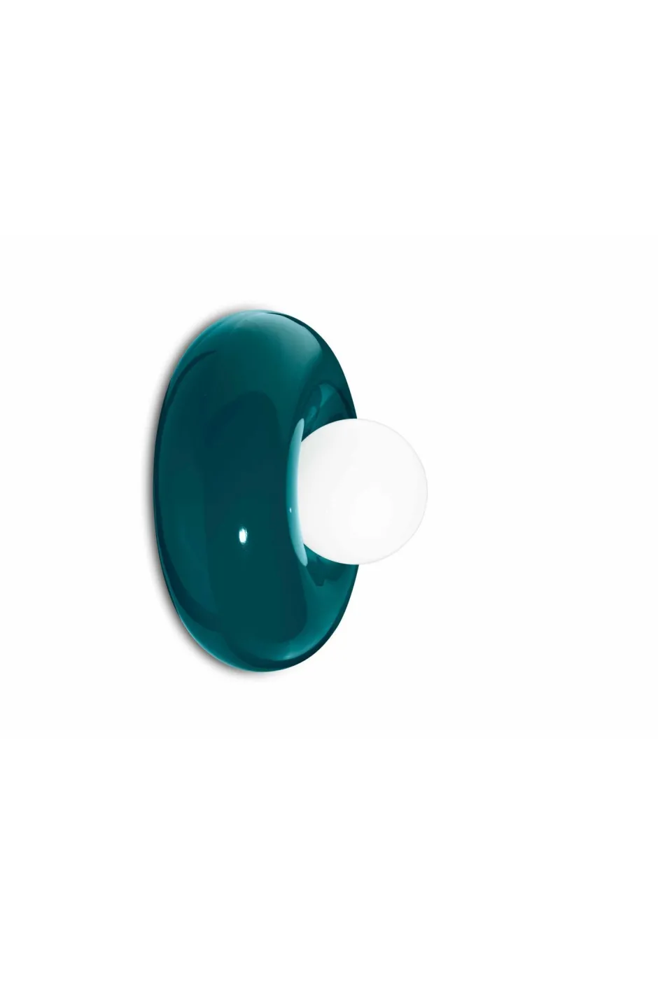 Wohnzimmerlampen|Glaslampen*Ferroluce Wandlampe Keramik Glas Ø 25 cm rund Petrol Weiß