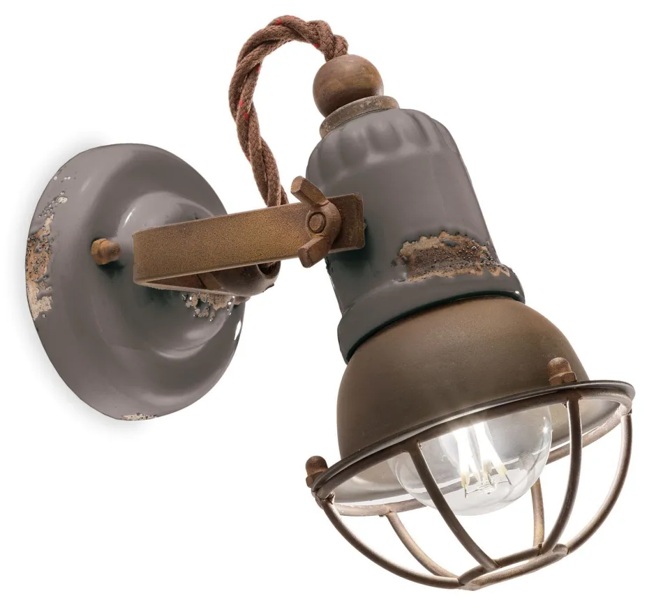 Ferroluce Wandlampe Keramik Metall E14 verstellbar Vintage< Wohnzimmerlampen|Keramiklampen