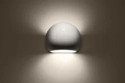 Keramiklampen|Küchenlampen*Sollux Wandlampe Keramik rund B: 17 cm klein Weiß E27 Up Down