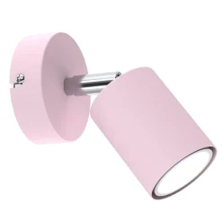 Kinderzimmerlampen|Wohnzimmerlampen*Luminex Wandlampe Kinderzimmer Rosa Ø 8 cm schwenkbar GU10 Metall