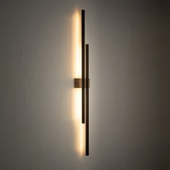 TK Lighting Wandlampe LED 90 cm hoch indirektes Licht 3000 K Metall Holz< Led Lampen|Wandleuchten