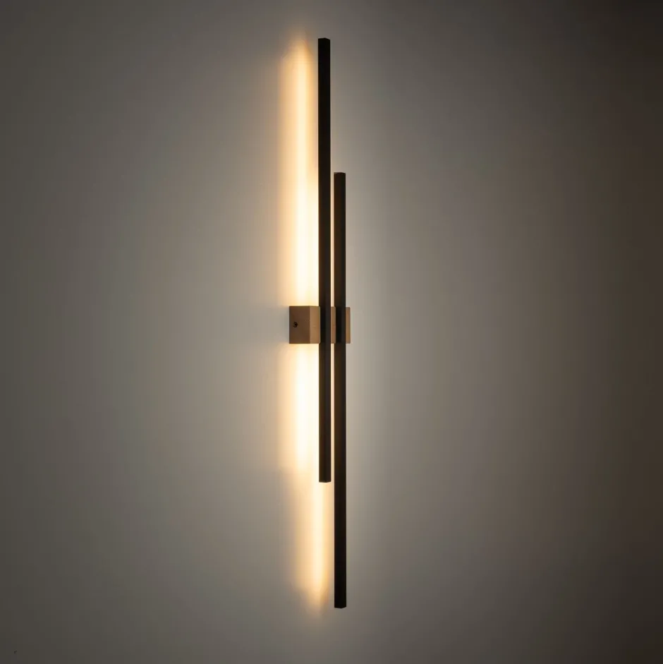 TK Lighting Wandlampe LED 90 cm hoch indirektes Licht 3000 K Metall Holz< Led Lampen|Wandleuchten