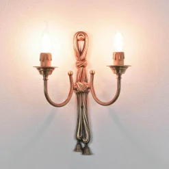 Wandleuchten|Esszimmer Lampen*Giovanni Battista Wandlampe Leuchter 2-flmg Bronze aus Echt-Messing