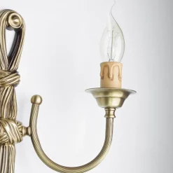 Wandleuchten|Esszimmer Lampen*Giovanni Battista Wandlampe Leuchter 2-flmg Bronze aus Echt-Messing