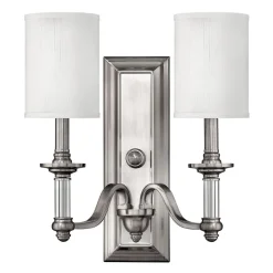 Wandleuchten|Designerlampen*Elstead Wandlampe LUANA in Nickel B:39cm 2-flmg Lampe