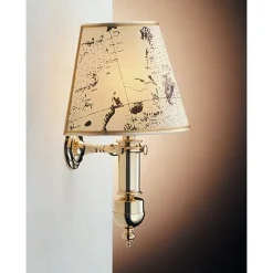 Wandleuchten|Jugendstil Lampen*Laura Suardi Wandlampe Messing Creme Maritim Antik VELIERO