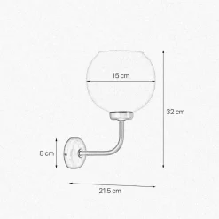 Giovanni Battista Wandlampe Messing Glas H: 32 cm in Bronze Weiß E27 Kugel< Wandleuchten|Badezimmer Lampe