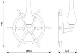 Laura Suardi Wandlampe Messing Glas Maritim Steuerrad Antik< Wandleuchten|Lampen Aus Aller Welt