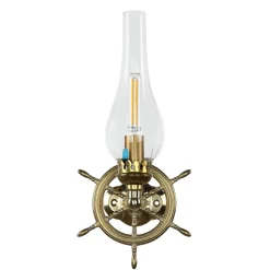 Wandleuchten|Lampen Aus Aller Welt*Laura Suardi Wandlampe Messing Glas Maritim Antik Badezimmer Flur