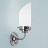 Wohnzimmerlampen|Metall Lampen*Berliner Messingleuchten Wandlampe Messing Glas T:14 cm E27 in Nickel blendarm