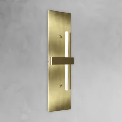 Wandleuchten|Badezimmer Lampe*Giovanni Battista Wandlampe Messing H: 80 cm groß massiv in Bronze hell für S14d