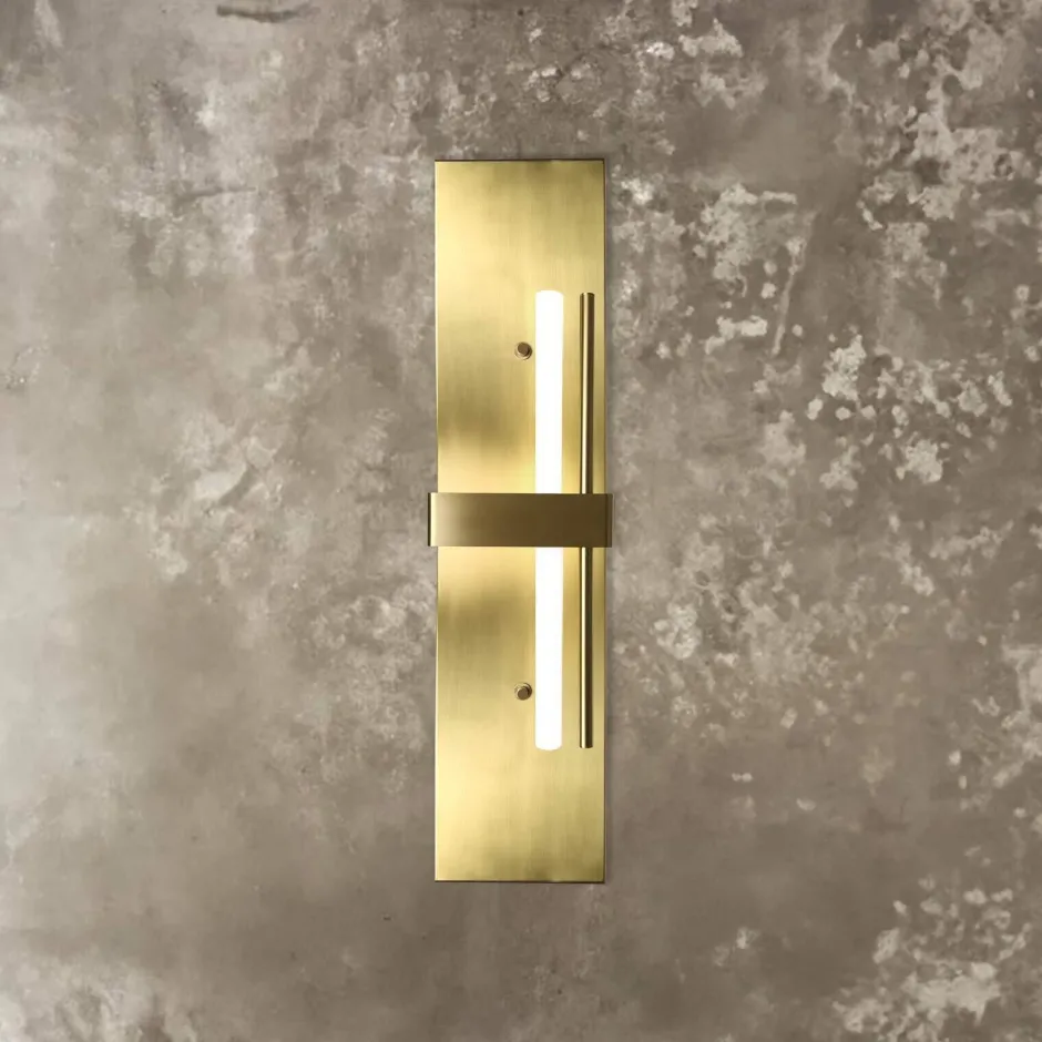 Wandleuchten|Badezimmer Lampe*Giovanni Battista Wandlampe Messing H: 80 cm groß massiv in Bronze hell für S14d