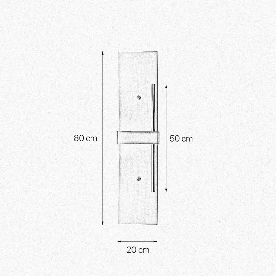 Wandleuchten|Badezimmer Lampe*Giovanni Battista Wandlampe Messing H: 80 cm groß massiv in Bronze hell für S14d