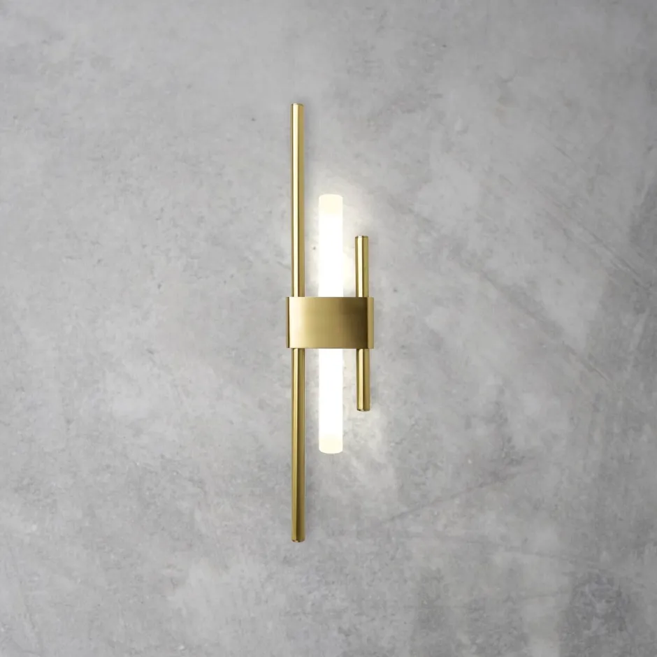 Wandleuchten|Badezimmer Lampe*Giovanni Battista Wandlampe Messing massiv H: 50,5 cm Art Déco für S14d