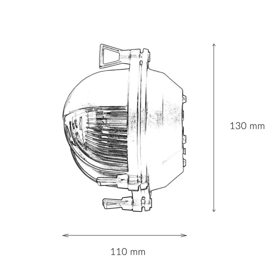 Rustikale Lampen|Metall Lampen*Lido Wandlampe Messing Riffelglas IP64 rostfrei E27 außen