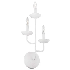 Wandleuchten|Schlafzimmer Lampen*Elstead Wandlampe Metall 61 cm hoch Weiß E14 3-flammig EIRA