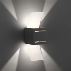 Wohnzimmerlampen|Flurlampen*Paul Neuhaus Wandlampe Metall Anthrazit indirekt G9 H:30 cm Modern