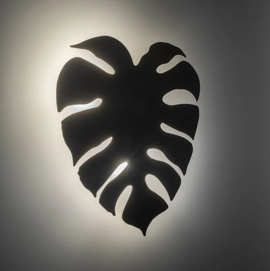 Wandleuchten|Flurlampen*TK Lighting Wandlampe Metall Beige H: 40c m Monstera Blatt 3x G9