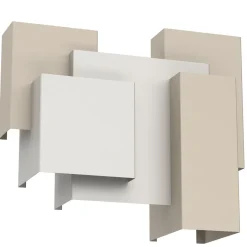 Luminex Wandlampe Metall Beige Hellgrau B:36 cm G9 indirekt< Wandleuchten|Flurlampen