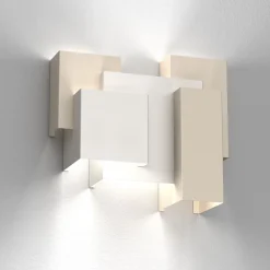 Luminex Wandlampe Metall Beige Hellgrau B:36 cm G9 indirekt< Wandleuchten|Flurlampen