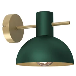 Wandleuchten|Schlafzimmer Lampen*Luminex Wandlampe Metall Dunkelgrün Gold T:22 cm E27 stilvoll