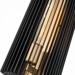 Elstead Wandlampe Metall E27 H: 43,2 cm in Messing Schwarz< Wandleuchten|Flurlampen