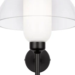 Maytoni Wandlampe Metall Glas 24,4 cm hoch Schwarz Weiß E14< Wandleuchten|Glaslampen