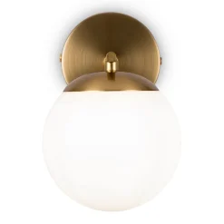 Maytoni Wandlampe Metall Glas 20 cm hoch in Messing Weiß E27< Wandleuchten|Küchenlampen