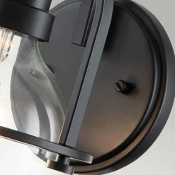 Elstead Wandlampe Metall Glas E27 23,3 cm hoch Schwarz Vintage< Wandleuchten|Küchenlampen