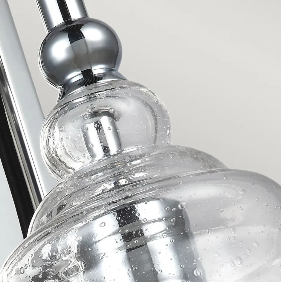 Wandleuchten|Küchenlampen*Elstead Wandlampe Metall Glas E27 44,1 cm hoch Chrom GREDA