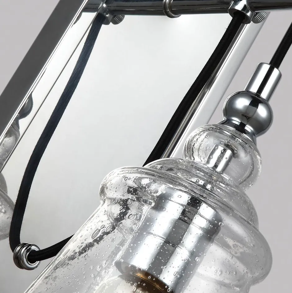 Wandleuchten|Küchenlampen*Elstead Wandlampe Metall Glas E27 44,1 cm hoch Chrom GREDA