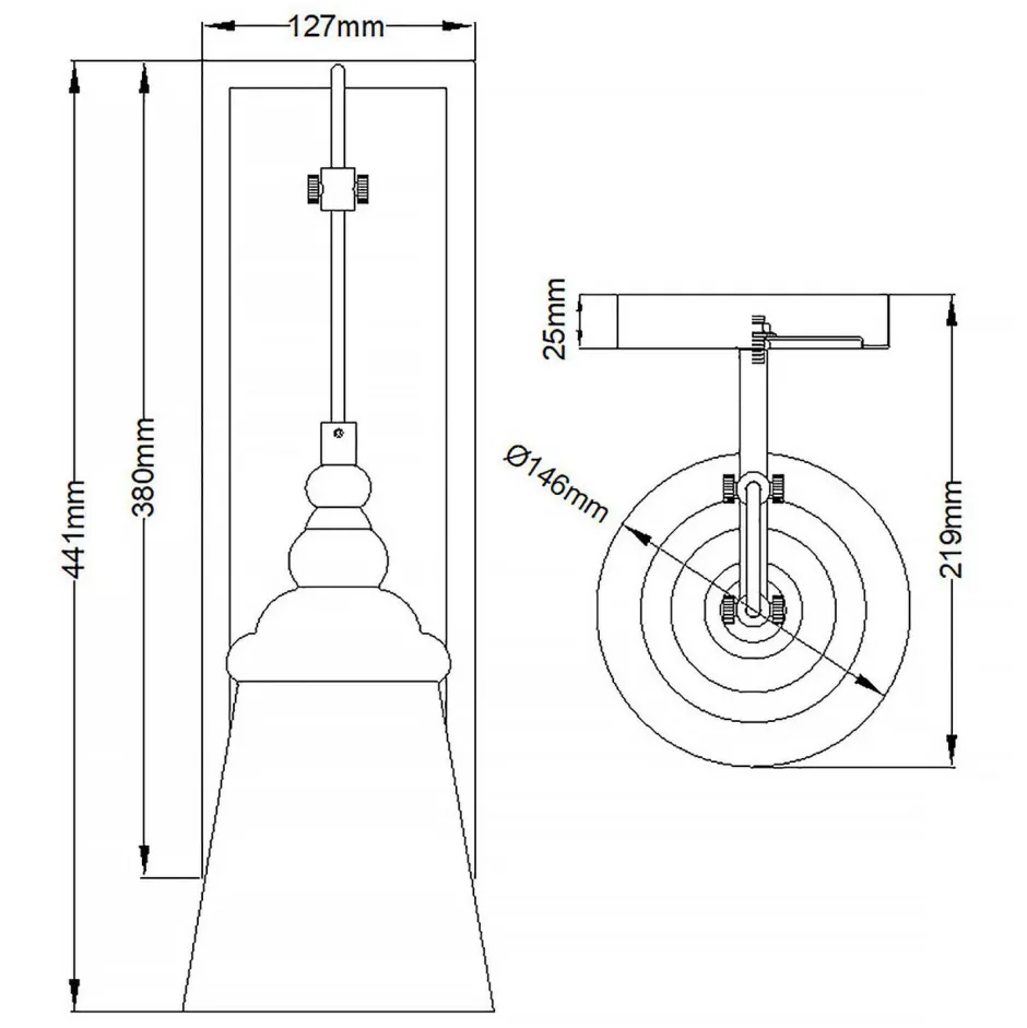 Wandleuchten|Küchenlampen*Elstead Wandlampe Metall Glas E27 44,1 cm hoch Chrom GREDA