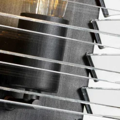 Flurlampen|Wohnzimmerlampen*Elstead Wandlampe Metall Glas E27 28,8 cm hoch Gunmetal Grau