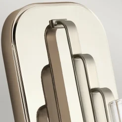 Wandleuchten|Jugendstil Lampen*Elstead Wandlampe Metall Glas E14 35,5 cm hoch Nickel poliert