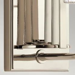 Wandleuchten|Jugendstil Lampen*Elstead Wandlampe Metall Glas E14 35,5 cm hoch Nickel poliert