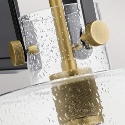 Wandleuchten|Küchenlampen*Elstead Wandlampe Metall Glas E27 H: 42,1 cm in Messing Vintage