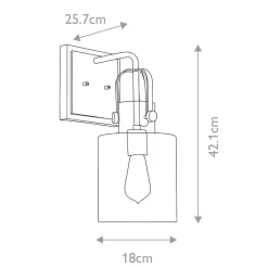 Wandleuchten|Küchenlampen*Elstead Wandlampe Metall Glas E27 H: 42,1 cm in Messing Vintage