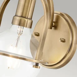 Elstead Wandlampe Metall Glas E27 H: 23,3 cm in Messing Antik< Wandleuchten|Küchenlampen