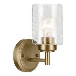 Wandleuchten|Wohnzimmerlampen*Elstead Wandlampe Metall Glas H: 23,5 cm in Messing E27 Vintage