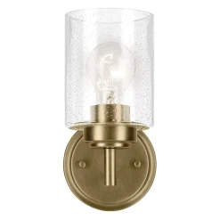 Wandleuchten|Wohnzimmerlampen*Elstead Wandlampe Metall Glas H: 23,5 cm in Messing E27 Vintage