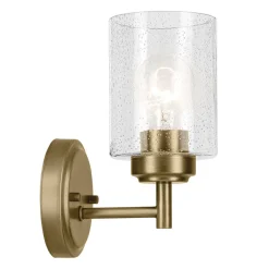 Wandleuchten|Wohnzimmerlampen*Elstead Wandlampe Metall Glas H: 23,5 cm in Messing E27 Vintage