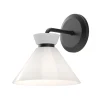 Elstead Wandlampe Metall Glas H: 22,2 cm Schwarz Weiß E14 Retro< Wandleuchten|Küchenlampen