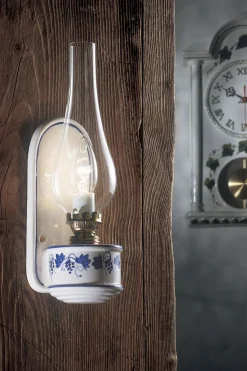 Ferroluce Wandlampe Metall Glas H: 33 cm E14 Vintage Design< Wohnzimmerlampen|Glaslampen